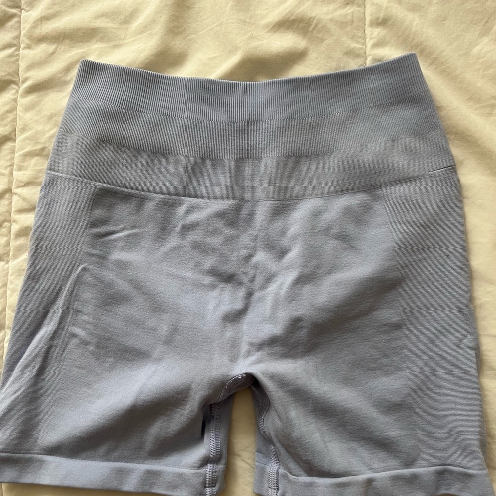 Alphalete Light blue  Bike Shorts with Seamless Design